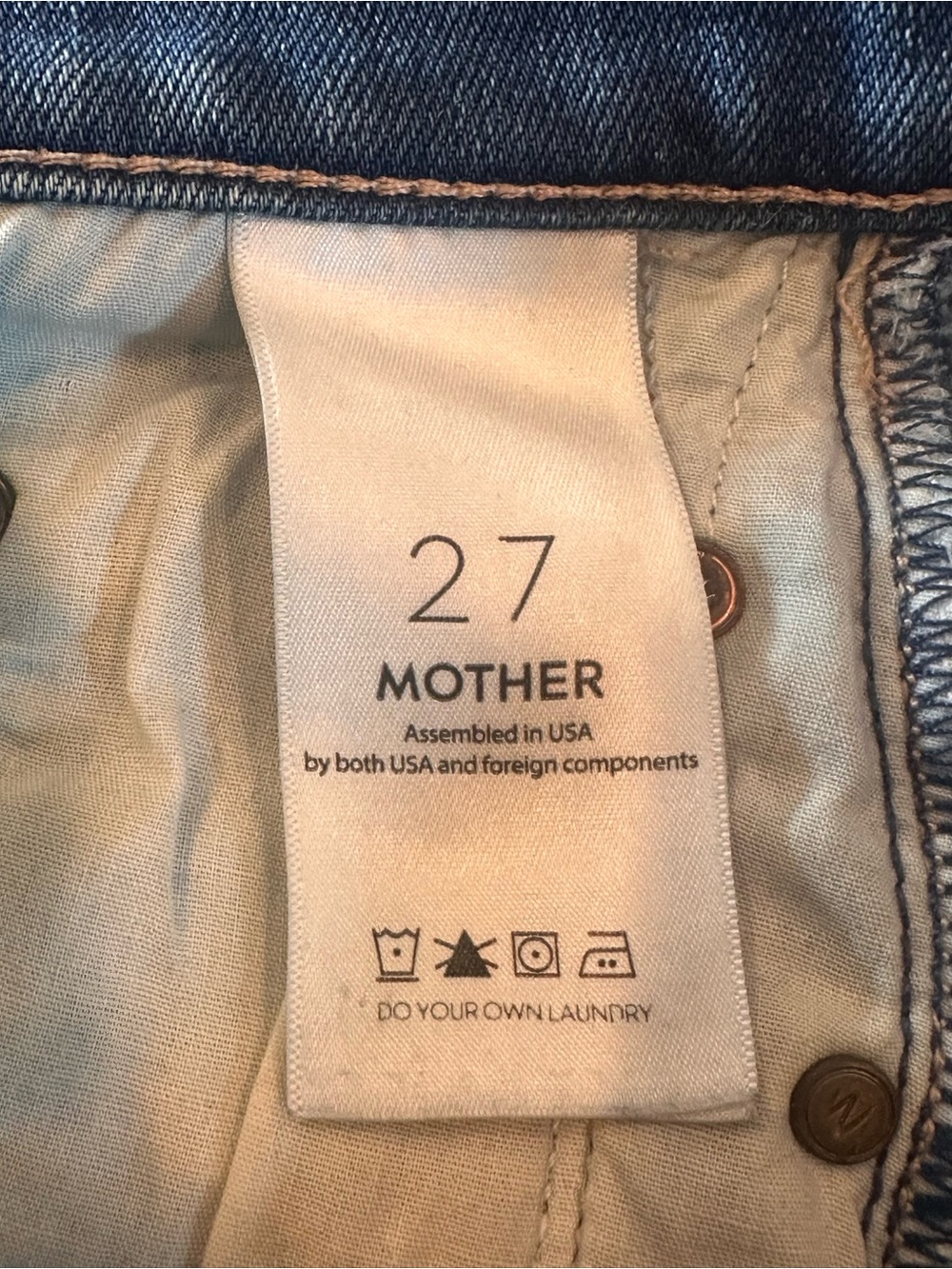 MOTHER Straight-Leg Blue Denim Jeans - Picture 2 of 2